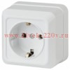 Intro 2Э-202-01 Розетка 2P+E Schuko, 16А-250В, ОУ, б.м.п., Quadro, Белый