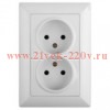 Розетка 2х2Р 16А-250В Intro Solo, белый 4-204-01