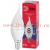 ЭРА LED BXS-8W-865-E14 R (диод, свеча на ветру, 8Вт, хол, E14)