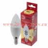 ЭРА LED B35-8W-827-E14 R Лампа светодиодная (диод, свеча, 8Вт, тепл, E14) (10/100/3500)