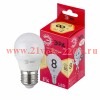 ЭРА Лампочка светодиодная RED LINE LED P45-8W-827-E14 R Е14 / E14 8 Вт шар теплый белый свет