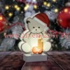 ЭРА EGNDS-07 Новогодний декоративный светильник Мишка, холодный белый LED, h 24 см, 3*АА, IP20