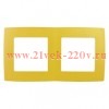 Рамка на 2 поста Эра 12, жёлтый 12-5002-21
