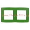 Рамка на 2 поста Эра 12, зелёный 12-5002-27