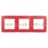 Рамка на 3 поста Эра 12, красный 12-5003-23
