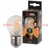 Лампа филаментная светодиодная шарик ЭРА F-LED P45-7W-827-E27 filament теплый свет 576627