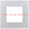 Рамка на 1 пост стекло Эра Elegance белый+белый 14-5101-01