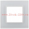 Рамка на 1 пост стекло Эра Elegance белый+белый 14-5101-01