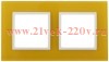 Рамка на 2 поста стекло Эра Elegance жёлтый+белый 14-5102-21