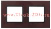 Рамка на 2 поста стекло Эра Elegance бордо+антрацит 14-5102-25