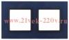 Рамка 2-м 14-5102-29 стекло Elegance синий+антрацит ЭРА Б0034501
