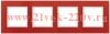 Рамка на 4 поста стекло Эра Elegance красный+белый 14-5104-23