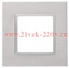 Рамка на 1 пост металл Эра Elegance алюминий+алюминий 14-5201-03