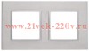 Рамка на 2 поста металл Эра Elegance алюминий+алюминий 14-5202-03