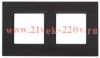 Рамка на 2 поста металл Эра Elegance чёрный+антрацит 14-5202-05