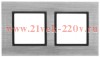 Рамка на 2 поста металл Эра Elegance сталь+антрацит 14-5202-41