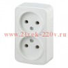 Розетка 2x2P накладная 16А-250В IP20 Polo Intro, белый 3-203-01 (5056183753887)