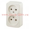 Розетка 2x2P накладная 16А-250В IP20 Polo Intro, слоновая кость 3-203-02 (5056183753894) (бежевый)