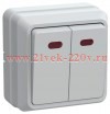 ВС20-2-1-ОБ Выключатель 2кл с инд. 10А ОКТАВА (белый)