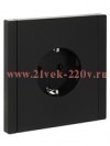 Розетка с заземлением 16А FORTE&PIANO FP113 шторки автозажим черный IEK