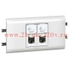 Розетка 2хRJ45 Legrand DLP Mosaic Кат.6 UTP с рамкой и суппортом