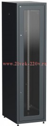 ITK Шкаф LINEA E 42U 600х800мм двери 2шт стек. и метал. чер.