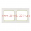Рамка 2-м Стокгольм бел. с линией цвета зел. PROxima EKF EXM-G-303-20