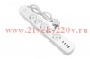 Удлинитель 5х1.5м IP20 2USB 2.4А+2type-C LUX 1.5кв.мм EKF UBA-LUX-515-TC