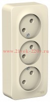 Розетка 3-ая без заземления без шторок Blanca Schneider Electric 16А 250В молочная изол.пластина