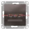 Розетка двойная компьютерная RJ45+RJ45 кат 5E SE AtlasDesign, мокко [уп 5 шт]