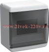 Mini щит накладной пластиковый КМПн-6 TEKFOR 6м белый черная прозрачная дверь IP41 IEK (01-08-021)