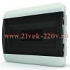 Щит встраиваеный 12 мод. IP40, прозрачная черная дверца