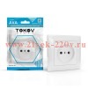 Розетка 1-м СП AVA 16А IP20 без заземл. без защ. шторок в сборе бел. TOKOV LIGHT TKL-AV-R1F-C01