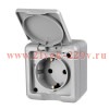 Розетка 1-м ОП Dita 16А IP54 250В с заземл. с крышкой сер. TOKOV LIGHT TKL-DT-R1Z-C06-IP54