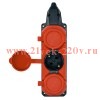 Колодка удлинителя 3-м с заземл. 16А IP44 каучук красн. TOKOV TKE-C13-KK3-Z