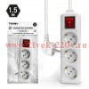 Удлинитель 3х1.5м с заземл. с выкл. 10А 3х1.5 TOKOV LIGHT TKL-C01-BU3-1.5-1.5-ZV