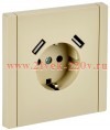 Розетка FORTE&PIANO FP445 16А USB A+A 3.1А с заземл. защ. штроки винт. крепл. ваниль IEK FP-R14-16-U