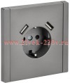 Розетка с зарядкой FORTE&PIANO FP545 2Р+Е 16А шторки USB A+A 3,1А сталь IEK FP-R14-16-U21-D31-K46
