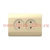 Розетка 2-м NEW3-E 16А без заземл. защ. шторки шампань CHINT 431420