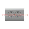 Розетка 2-м NEW3-E 16А без заземл. защ. шторки серебр. CHINT 431421