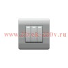 Переключатель 3-кл. NEW3-E 10А с индикацией серебр. CHINT 431513