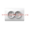 Розетка 2-м NEW3-E 16А с заземл. защ. шторки бел. CHINT 431541