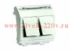 Ком.роз. двойная RJ45 кат.5e экран. (8P8C, Hyperline, Dual IDC: 110&Krone) Brava, белая, 2мод ДКС