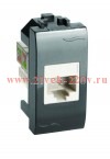 Розетка компьютерная Brava RJ-45 кат.5Е (разъем PcNet) 1 модуль черная DKC