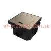 Лючок MultiDesk MDK21 с розеткой 2P+E 16А 250В IP44 с монтажной коробкой для бетонных полов никель S