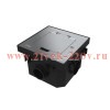Лючок MultiDesk MDK21 с розеткой 2P+E 16А 250В IP44 с монтажной коробкой для бетонных полов серебр.