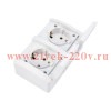Блок розеток 2-м ОП INDUSTRIAL IP54 горизонт. с заземл. бел. Kranz KR-78-0805