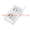 Блок розеток 2-м ОП INDUSTRIAL IP54 горизонт. с заземл. керамика бел. Kranz KR-78-0803