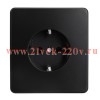Розетка 1-ая с/з с/у со шторками 16А MIELE черн. Kranz KR-78-0701-3