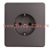 Розетка 1-ая с/з с/у со шторками 16А MIELE сер. Kranz KR-78-0701-2
